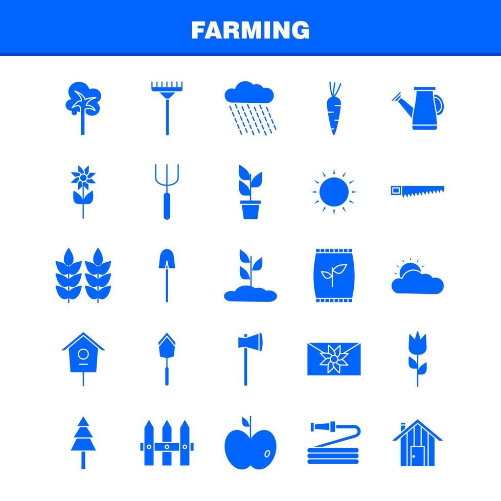 landwirtschaftliches solides Glyphen-Symbol für Webdruck und mobiles Uxui-Kit wie Taschenkornreissack Weizenbriefmassagepapier Piktogramm-Packvektor vektor