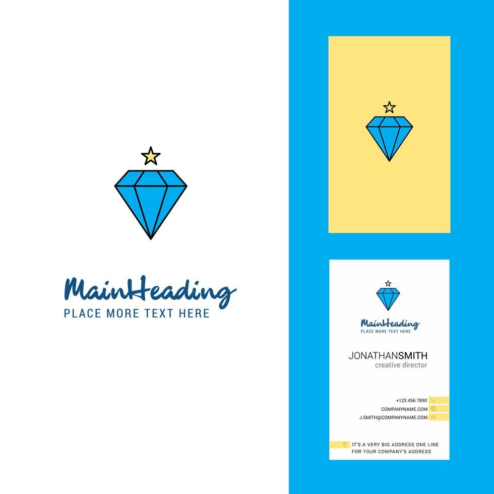 diamant kreativ logotyp och företag kort vertikal design vektor