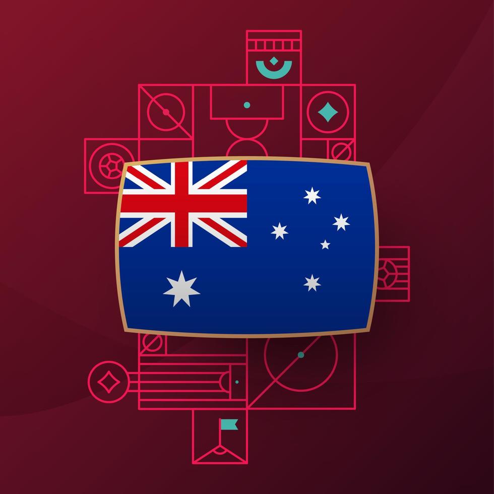 Australien-Flagge für das Fußballpokalturnier 2022. isolierte nationalmannschaftsflagge mit geometrischen elementen für 2022 fußball- oder fußballvektorillustration vektor
