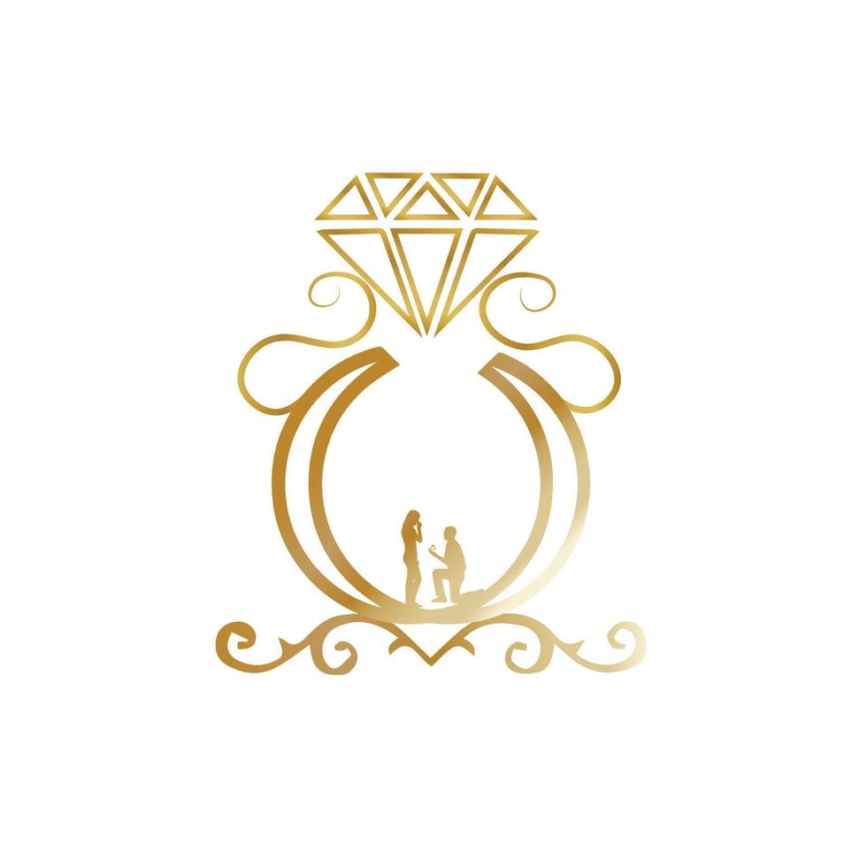 Freier Vektor des Diamantring-Logos