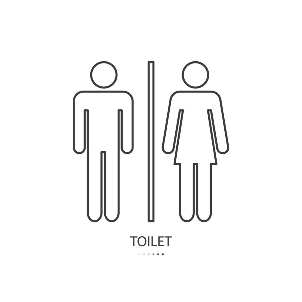 män och kvinnor toalett platt vektor illustration glyf stil svart tunn linje design. isolerat på vit bakgrund.