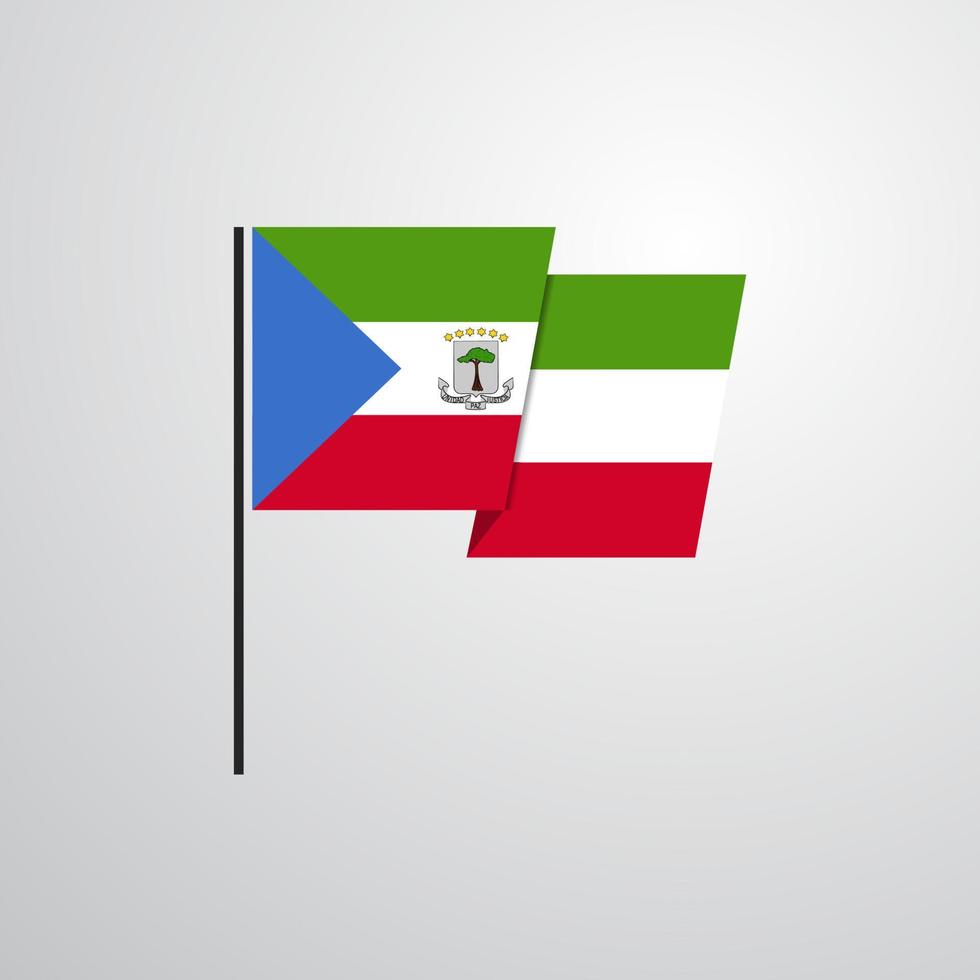 äquatorialguinea wehender flaggendesignvektor vektor