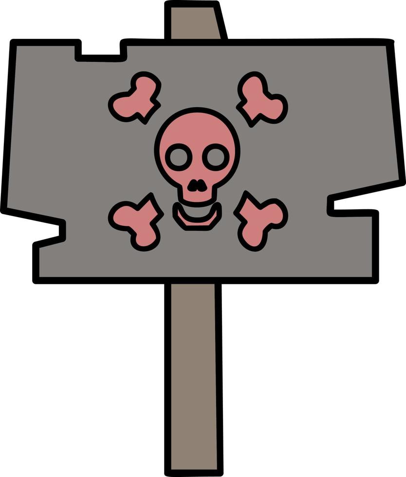 Schild mit einem Totenkopf-Farbsymbol vektor