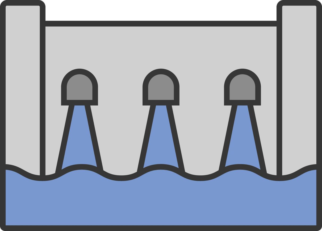 Symbol für die Farbe des Wasserenergiedamms vektor