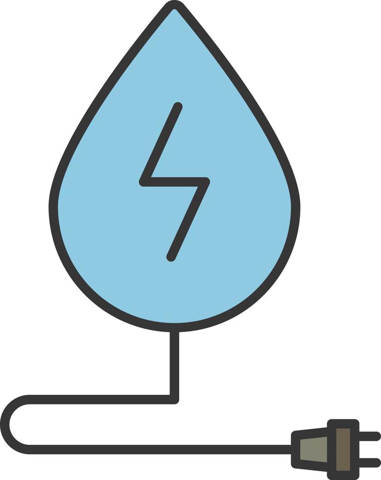 Wasser mit Blitzzeichen und Farbsymbol für elektrische Stecker vektor