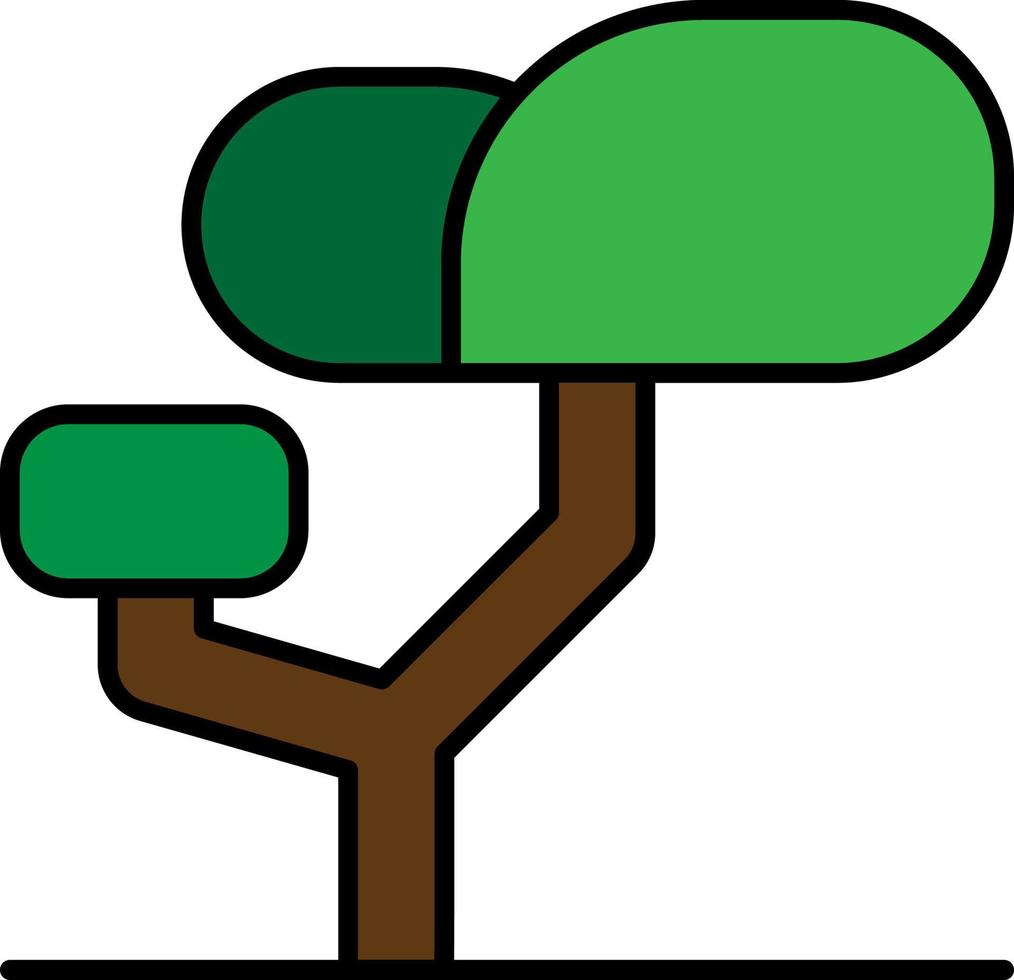 Baum, Bonsai-Farbsymbol vektor