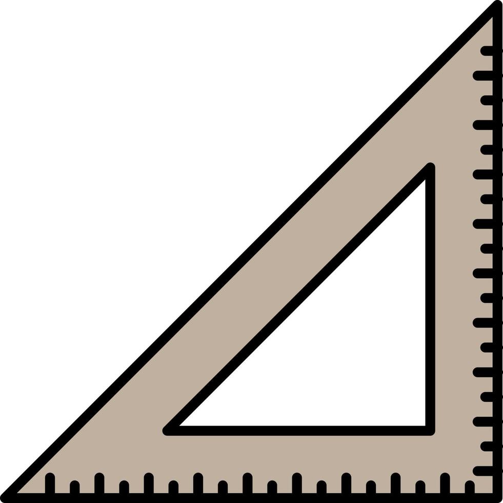 Symbol für die Umrissfarbe des dreieckigen Lineals vektor