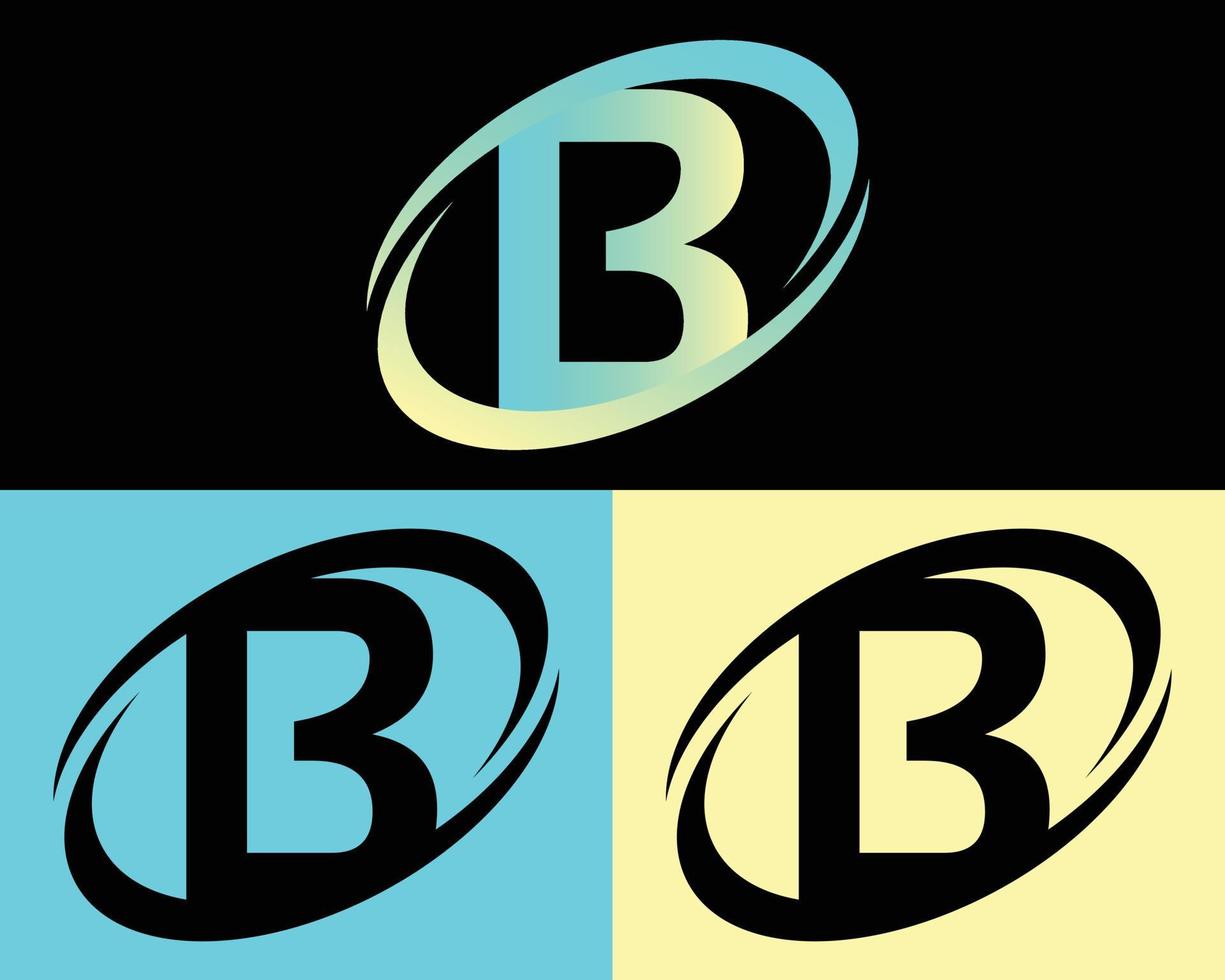 kreativ brev b logotyp design mall vektor