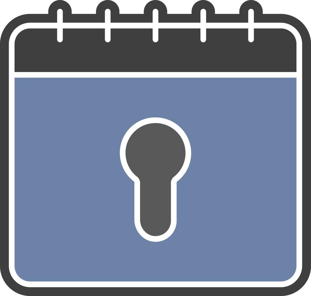 Kalender, Schlüssel, Schlossfarbsymbol vektor