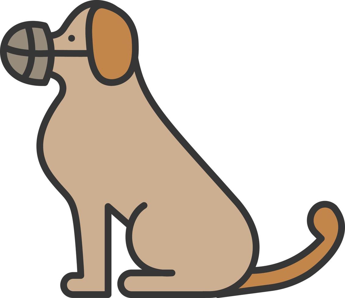 Schnauze, Hundefarbsymbol vektor