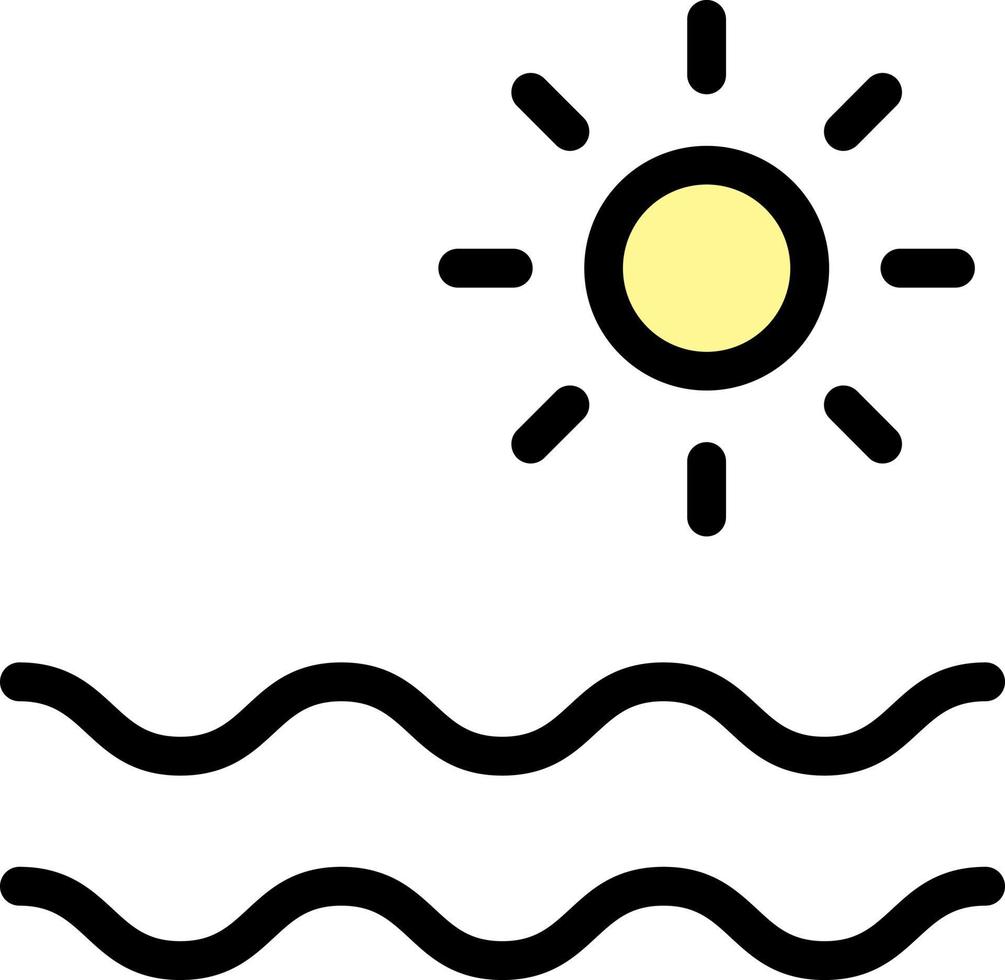 Symbol für Meer, Sonne, Wasserfarbe vektor