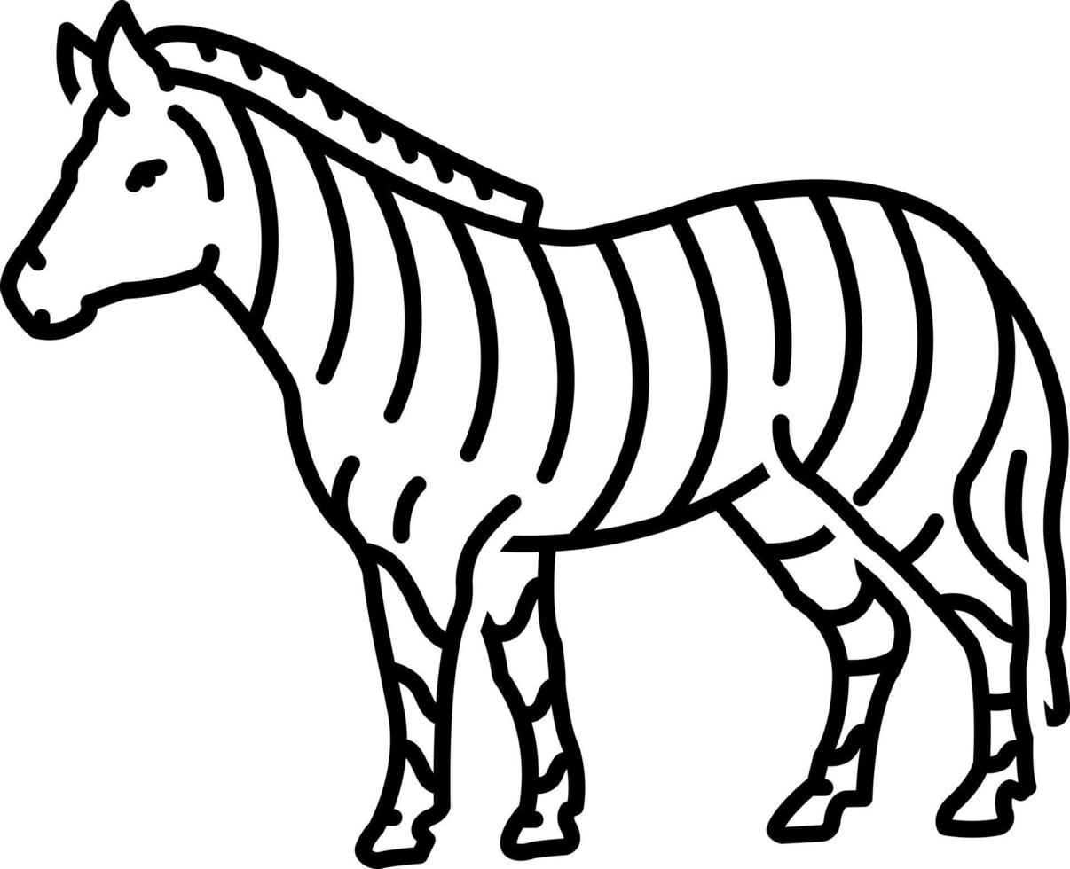 linje ikon för zebra vektor