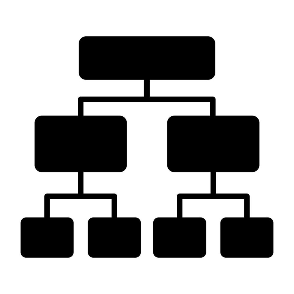 ein Icon-Design von Flussdiagramm, solides Symbol vektor