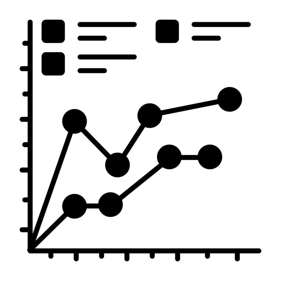 en fast design, ikon av polyline Diagram vektor