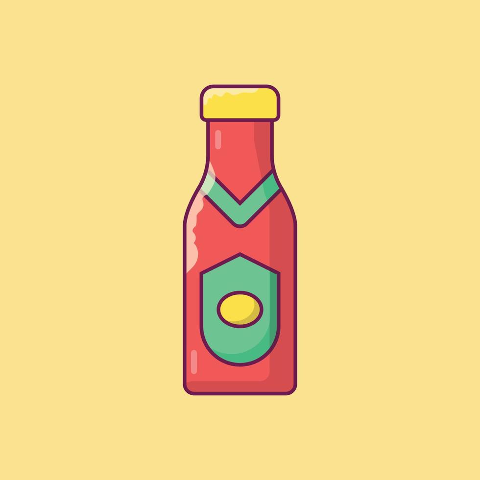 ketchup-vektorillustration auf einem hintergrund. hochwertige symbole. vektorikonen für konzept und grafikdesign. vektor