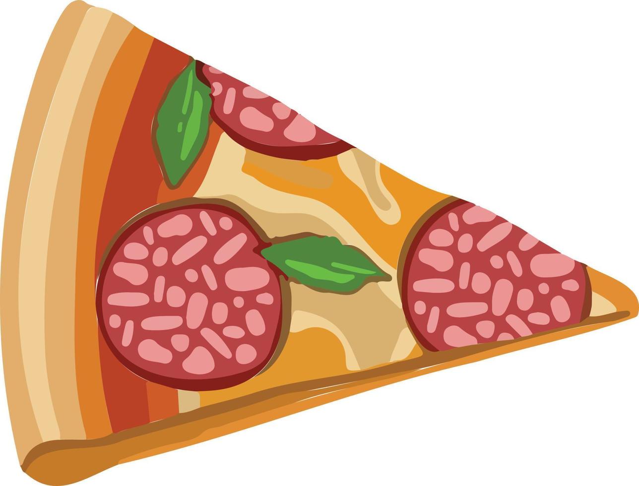 köstliches gezeichnetes stück pizza mit käseillustration vektor