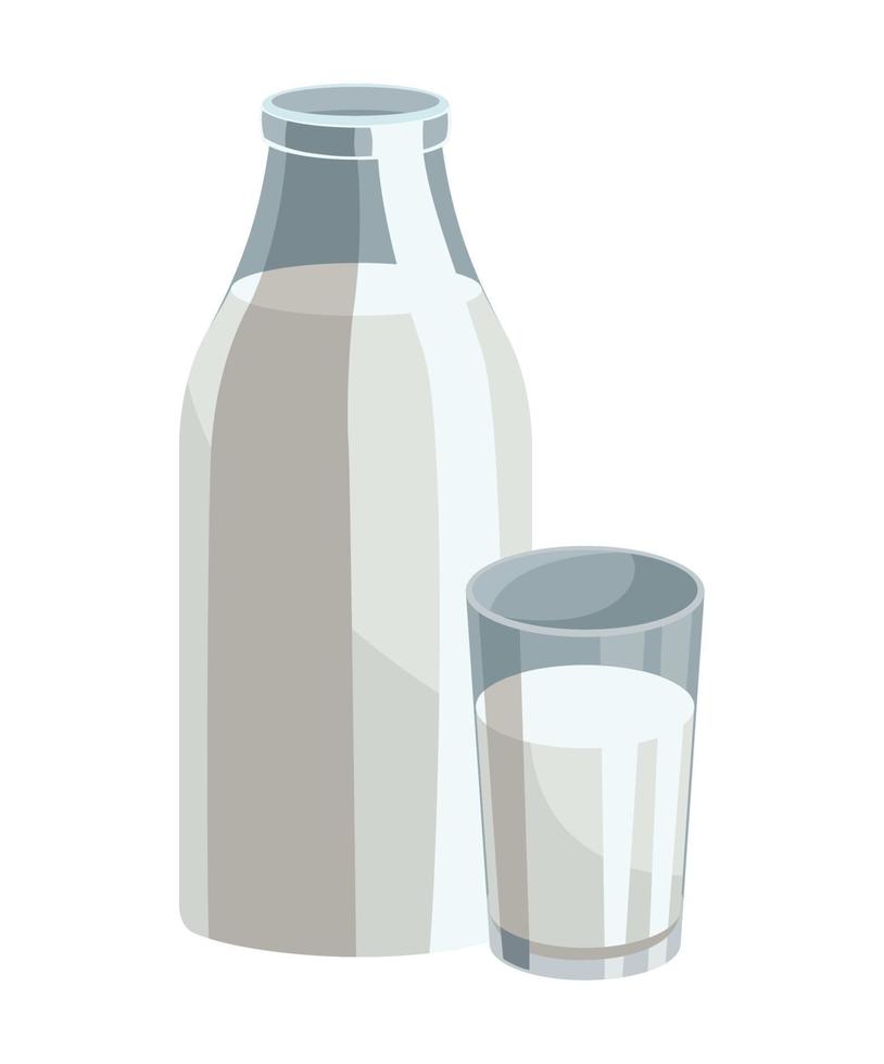 Milchflasche und Glas vektor