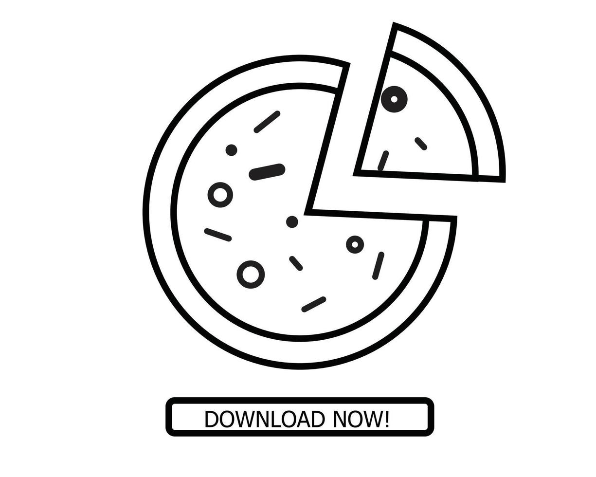 Pizza Icon Line Art Vector Illustration Design, vollständig editierbar und gebrauchsfertig