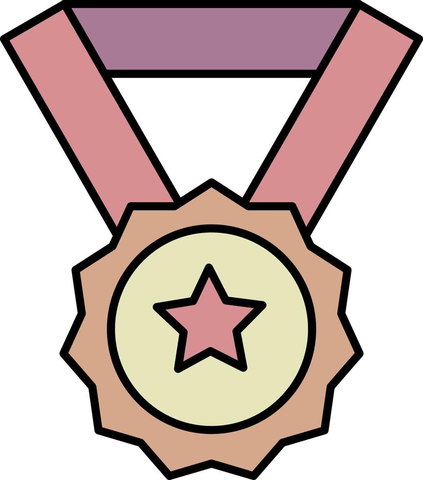 Auszeichnung, Medaille, Sternfarbsymbol vektor