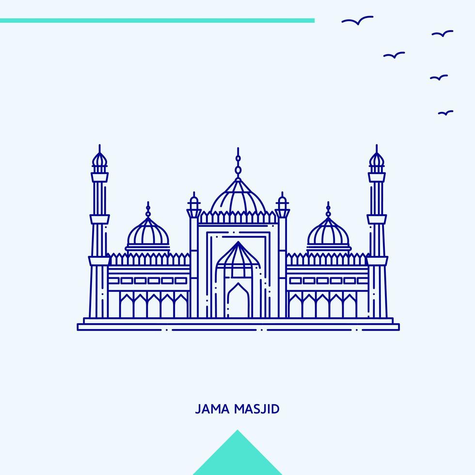 jama masjid skyline-vektorillustration vektor