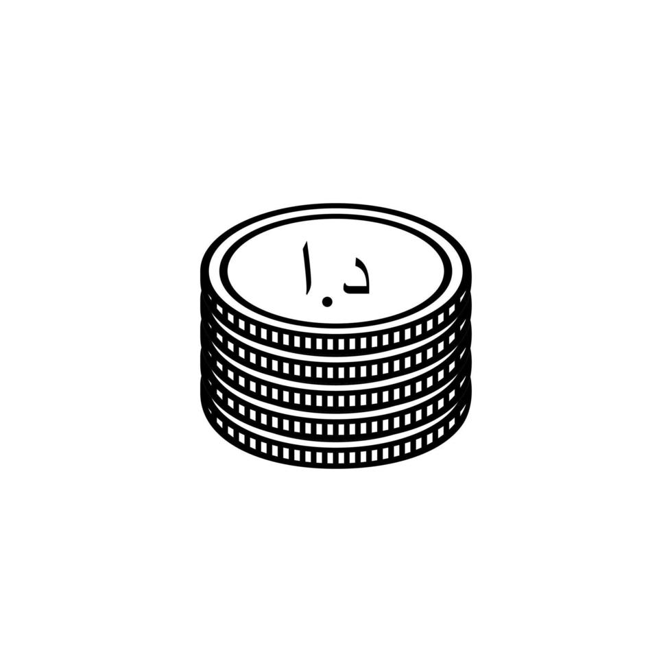 jordanisches Währungssymbol, jordanischer Dinar, Jod-Zeichen. Vektor-Illustration vektor