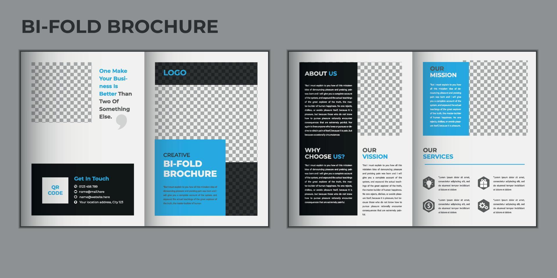 företags- redigerbar bifold broschyr mall design för företag vektor