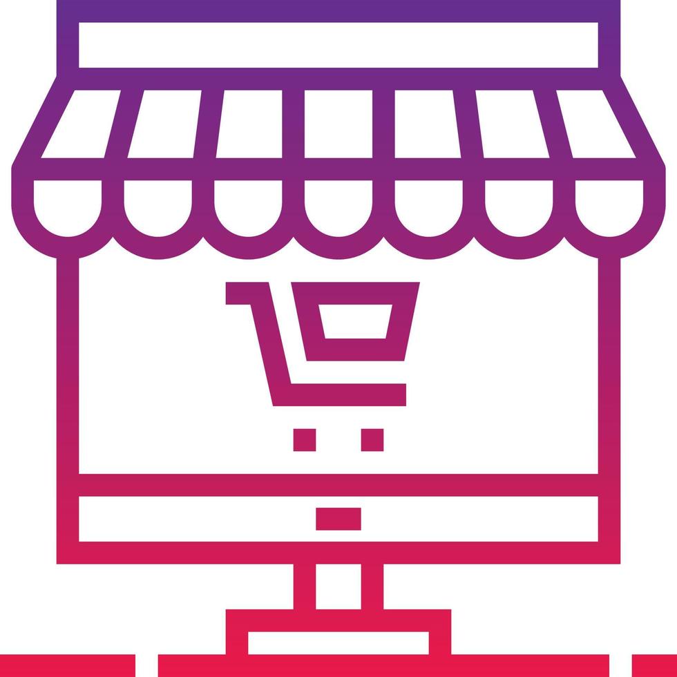 Einkaufen im Online-Shop - Verlaufssymbol vektor