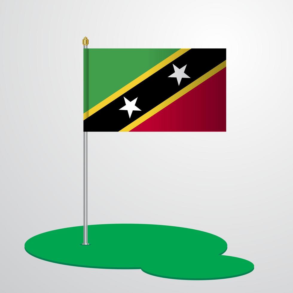 St. Kitts und Nevis Fahnenmast vektor