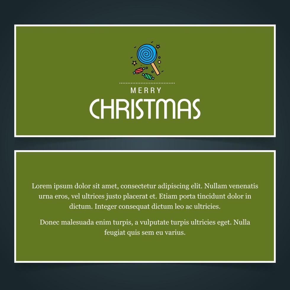 weihnachtsgrußkarte mit typografie und grünem hintergrundvektor vektor