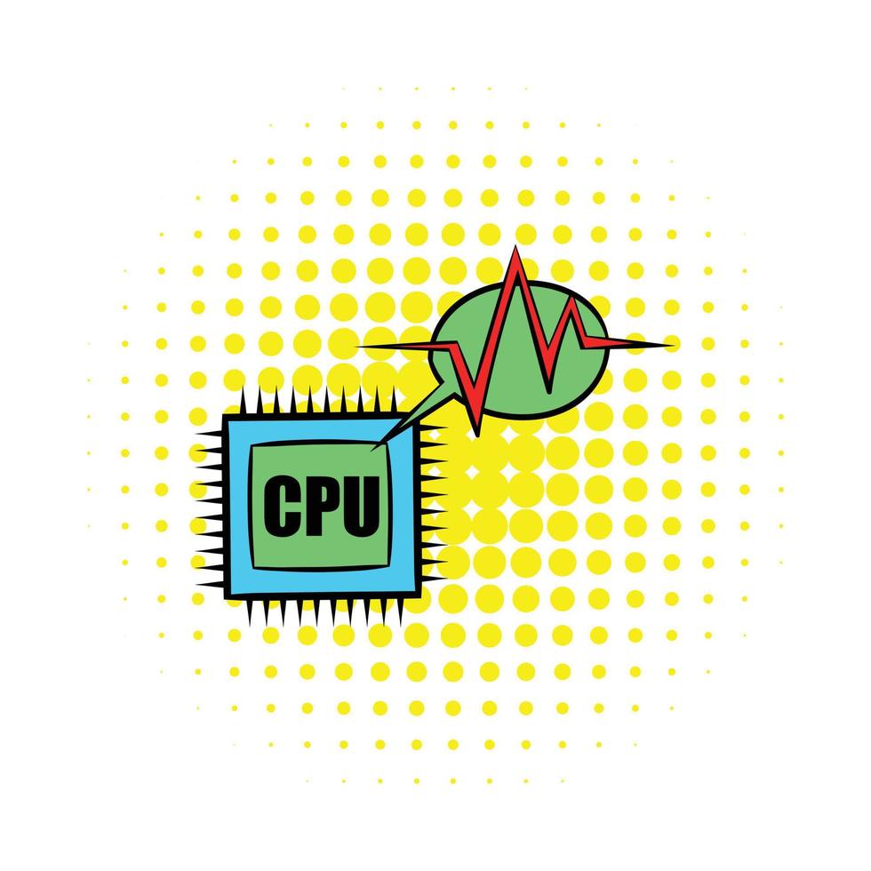 CPU-Symbol im Comic-Stil vektor