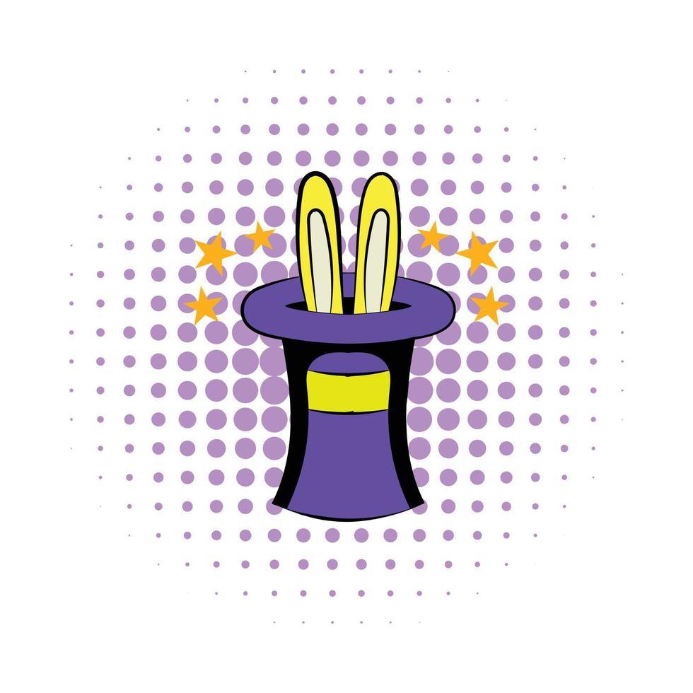 Kaninchen im Hut-Comic-Symbol vektor