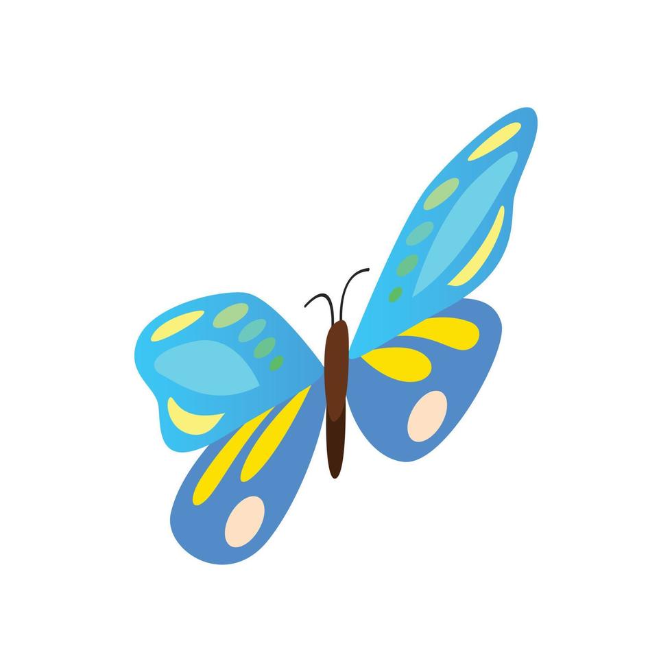 blaues Schmetterlingssymbol, isometrischer 3D-Stil vektor