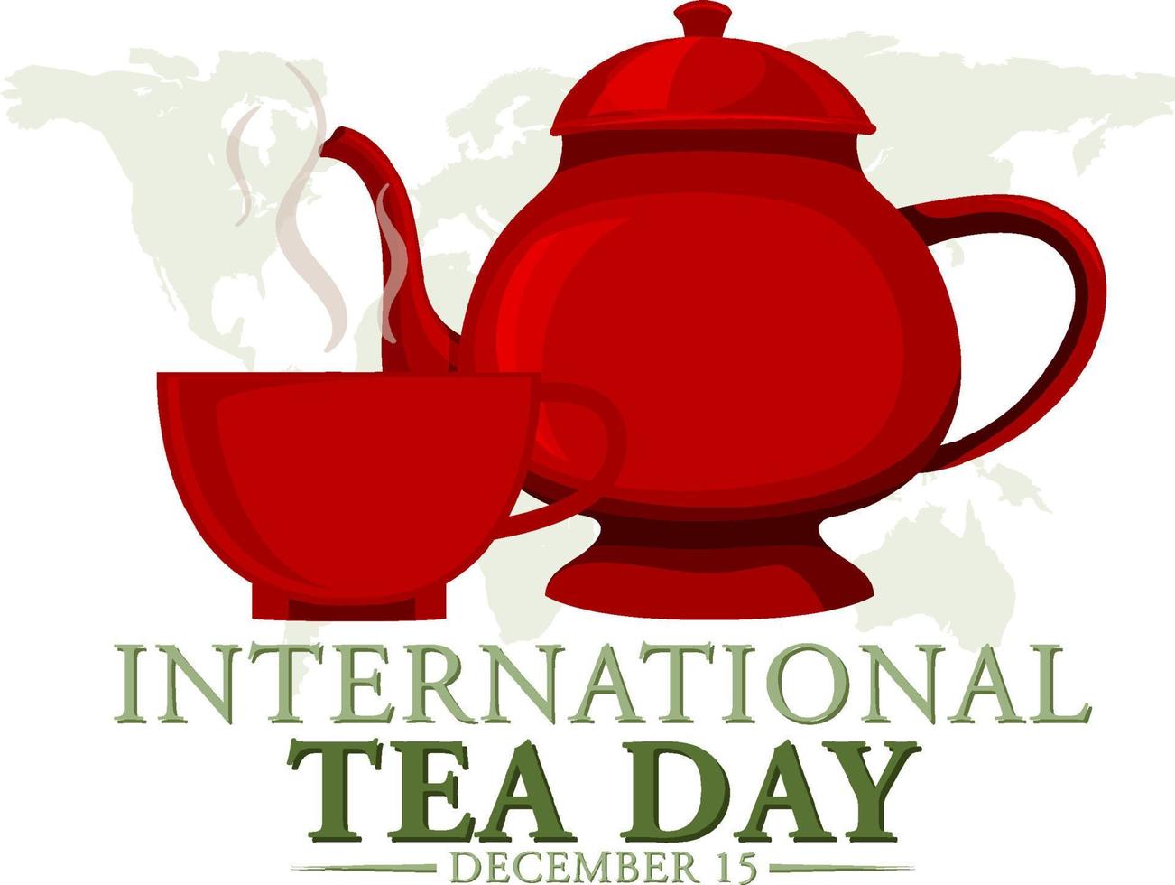 Textbanner-Design für den internationalen Teetag vektor