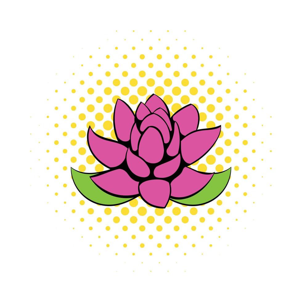 Lotusblumen-Symbol im Comic-Stil vektor