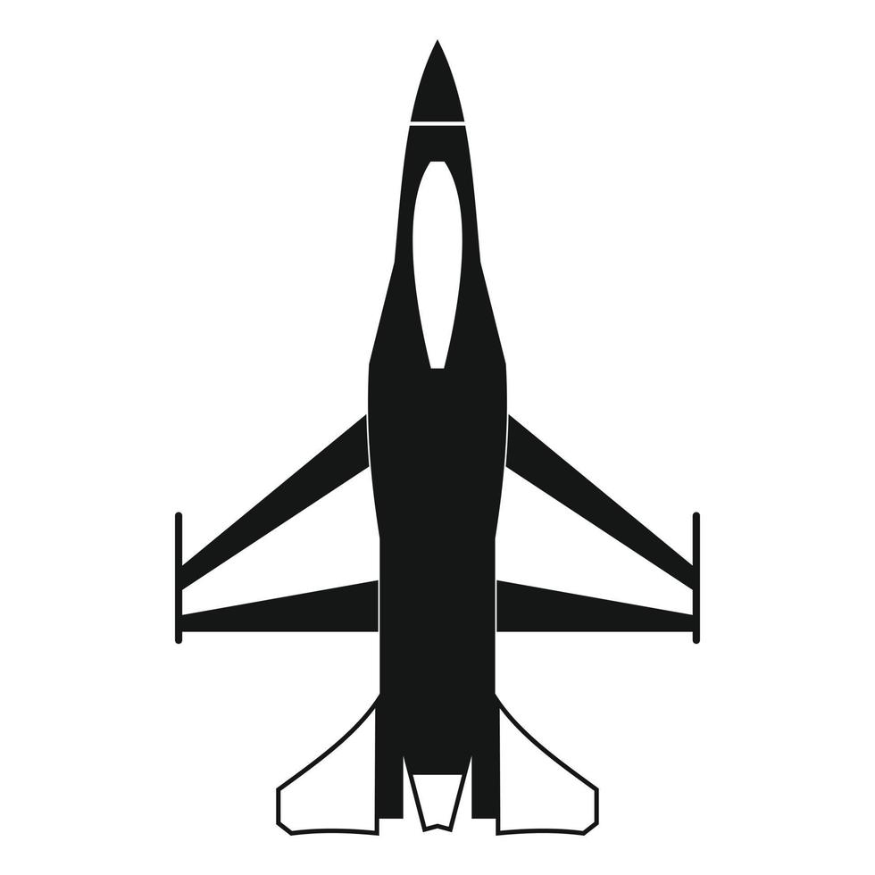 Kampfjet-Ikone, einfacher Stil vektor