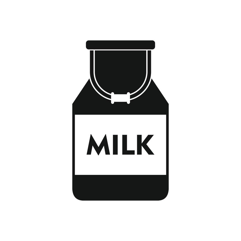 Milch kann Symbol im einfachen Stil vektor
