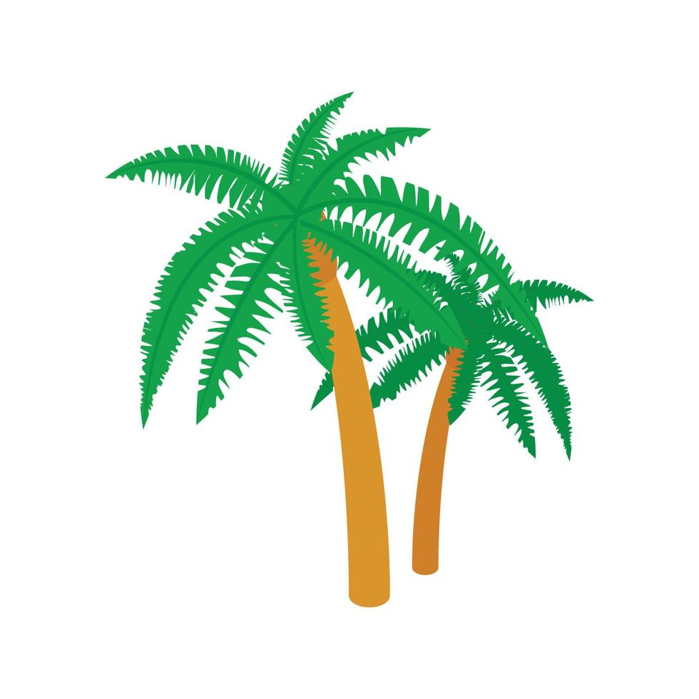 två palmer ikon, isometrisk 3d stil vektor