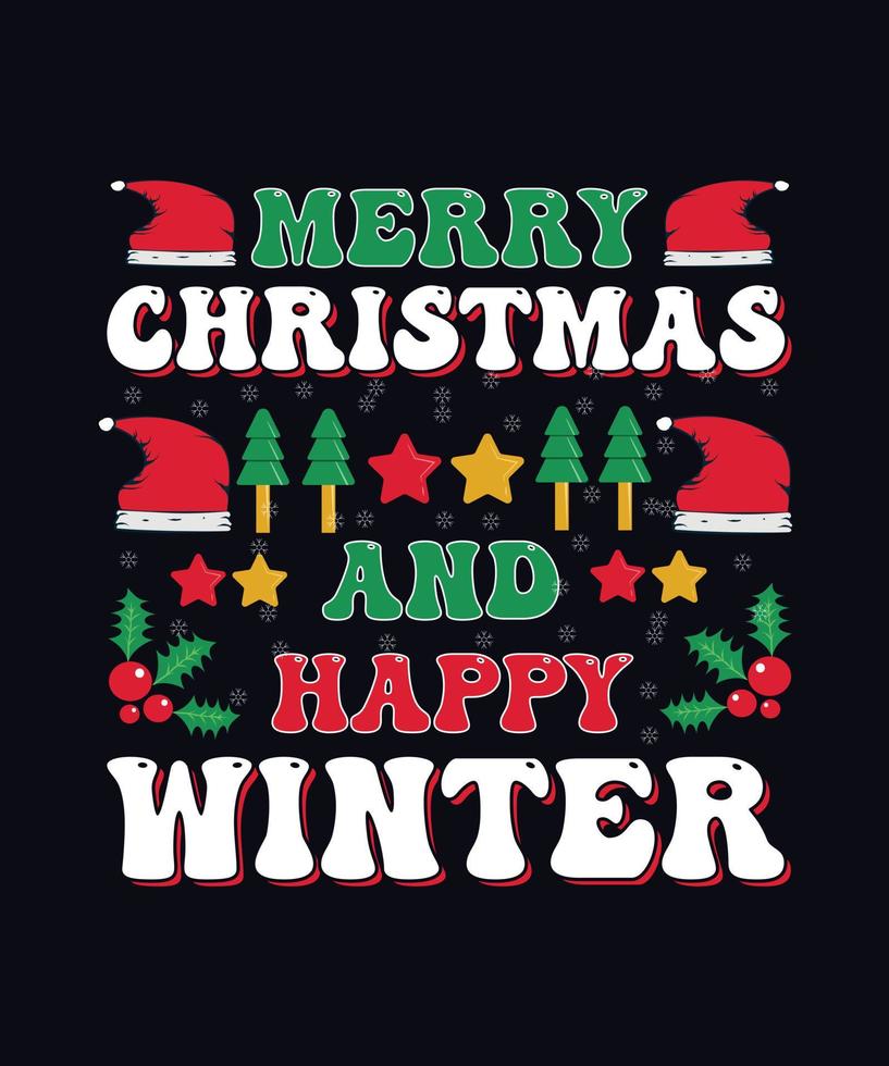 Weihnachtstypografie-T-Shirt-Design vektor