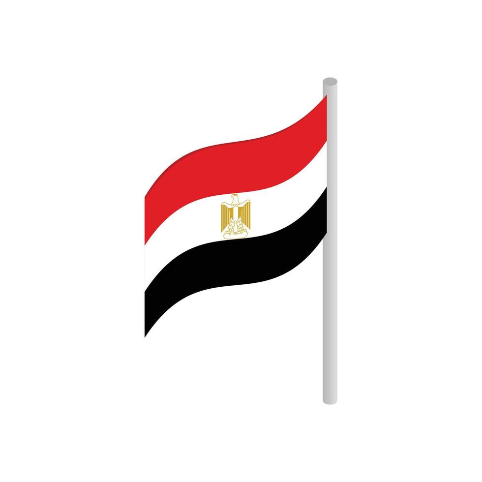 Flagge von Ägypten-Symbol, isometrischer 3D-Stil vektor