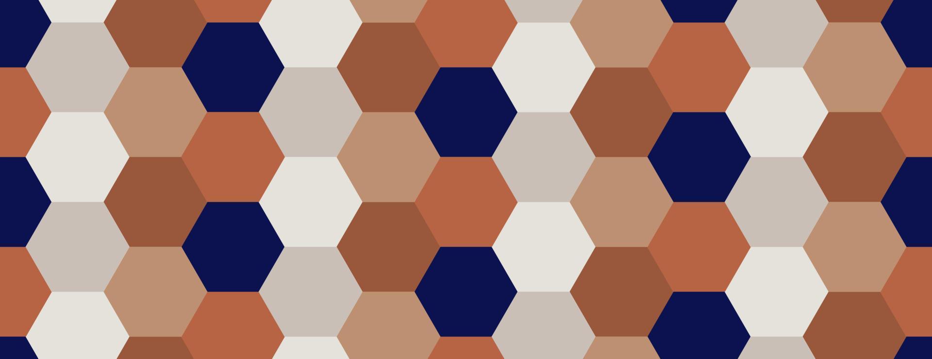 geometrisk mönster sömlös. blå, beige och brun färger med sexhörning, polygoner. vektor illustration