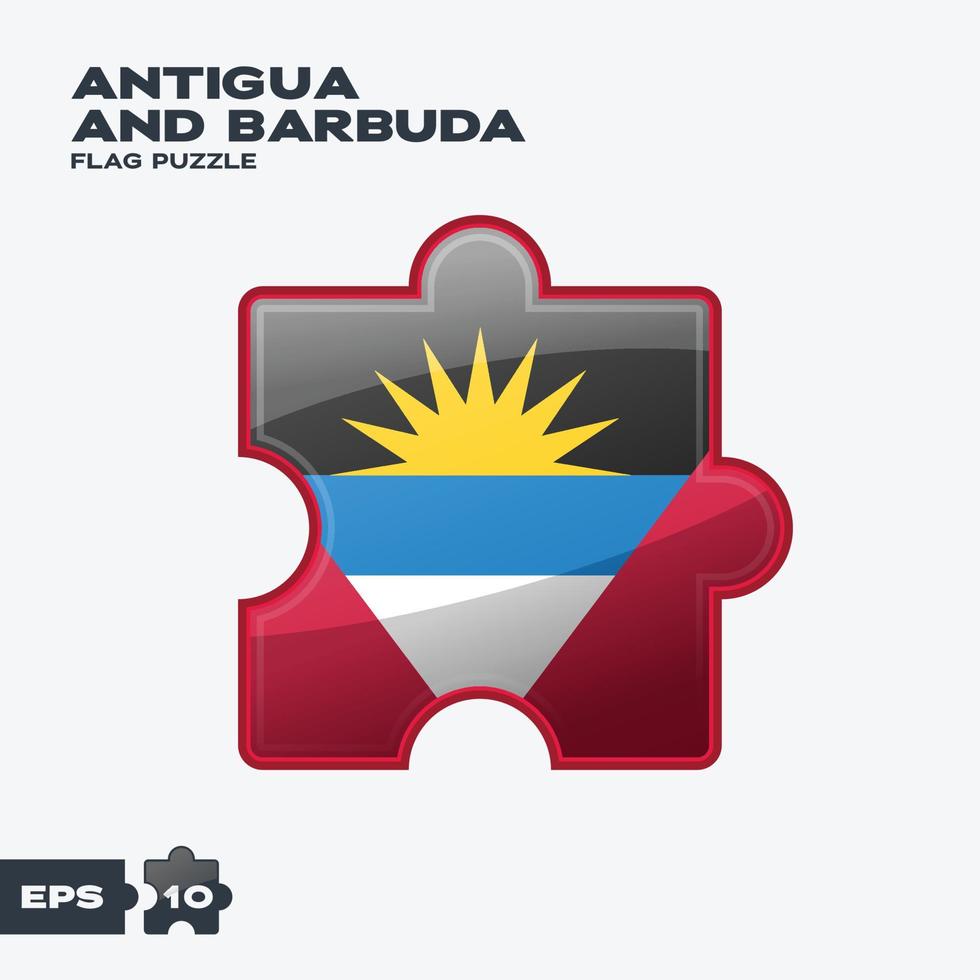 Flaggenrätsel von Antigua und Barbuda vektor