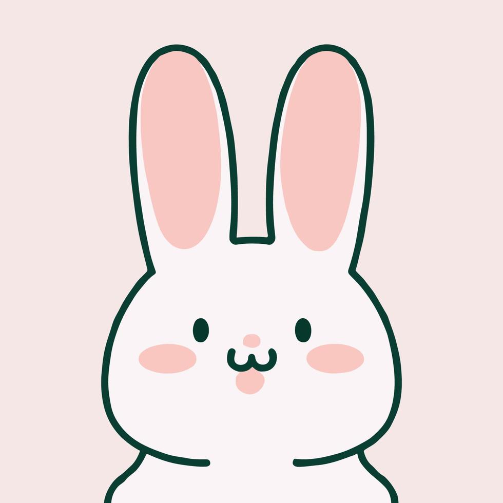 söt söt kanin eller kanin i pastell design. rolig tecknad serie för skriva ut eller klistermärke design. vektor