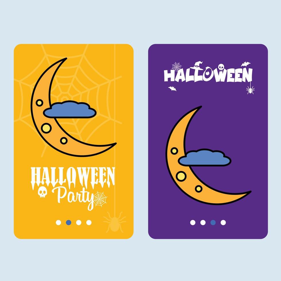 Lycklig halloween inbjudan design med måne vektor