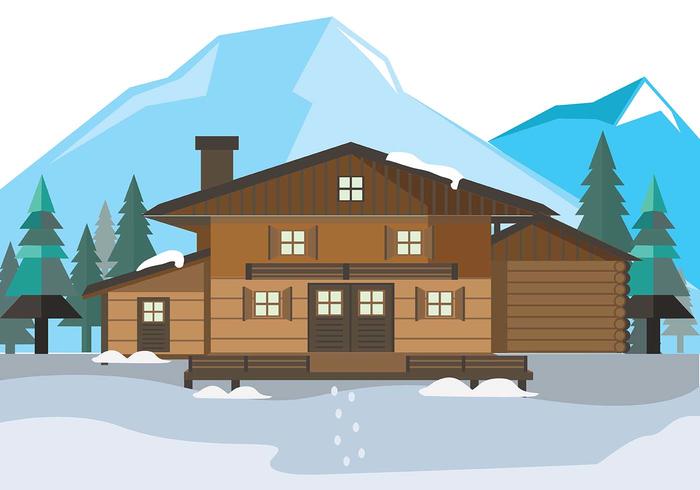 Mountain Chalet House Vector