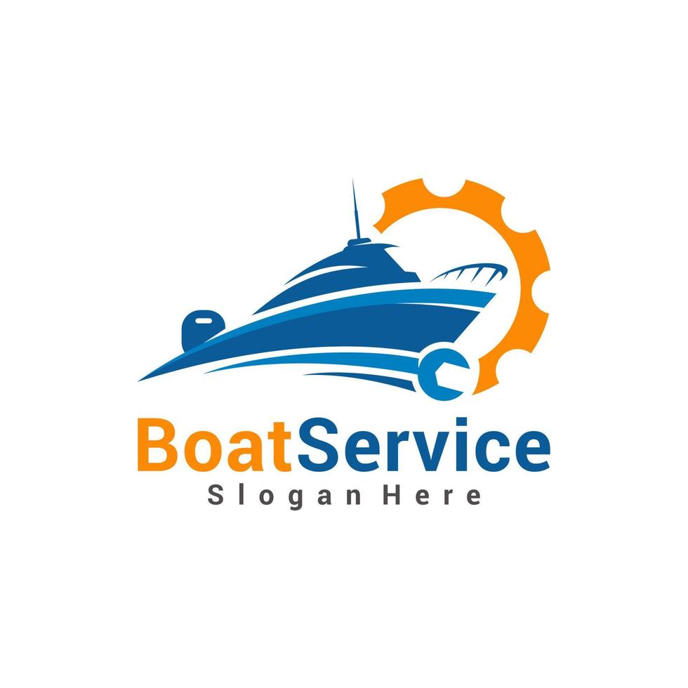 Premium-Vektorlogo für Bootsreparatur und Service vektor