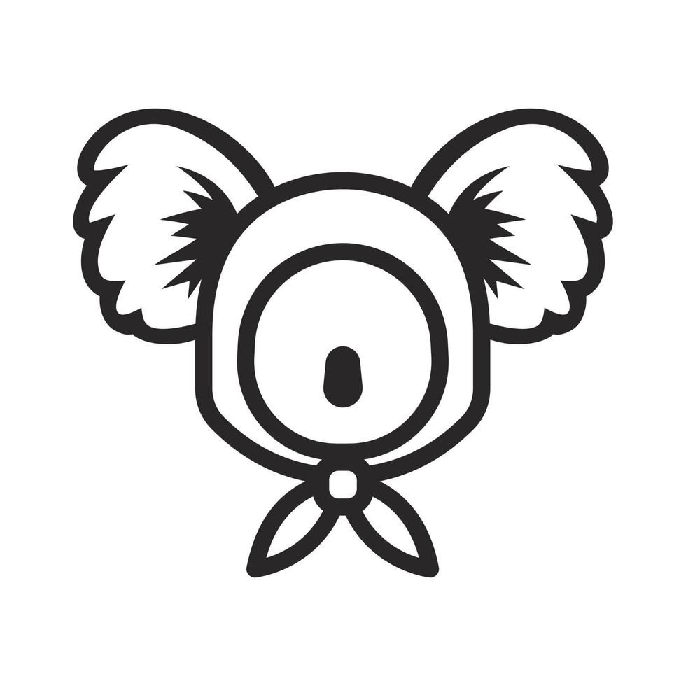 Koala-Ohr-Gesicht Hoodie-Kopf-Symbol auf weißem Hintergrund. Vektor-Illustration vektor