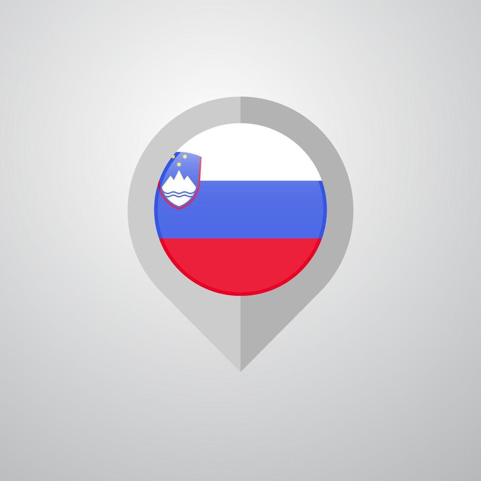 Kartennavigationszeiger mit Designvektor der slowenischen Flagge vektor