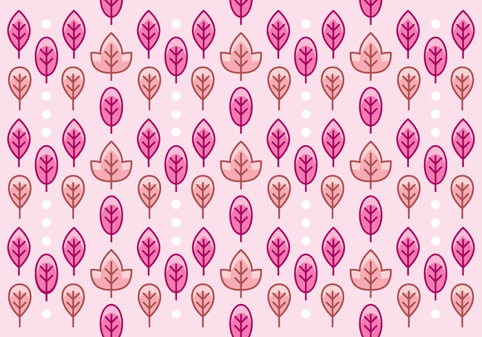Nätt rosa blad mönster bakgrund vektor