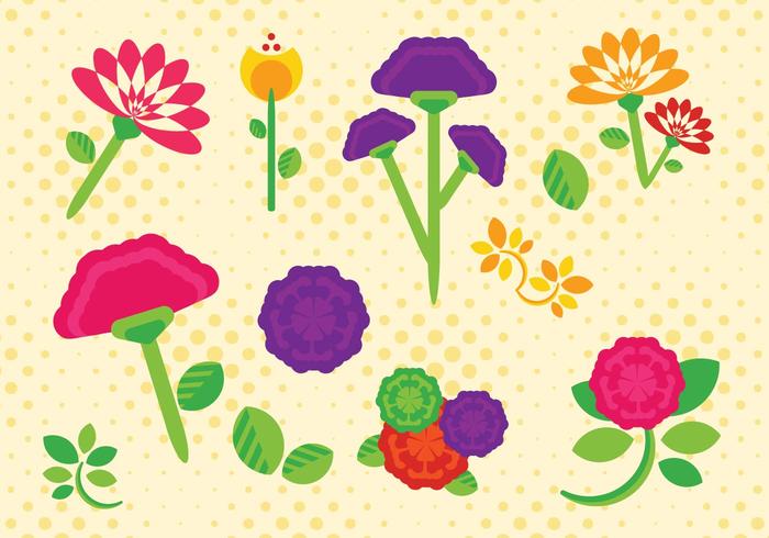 Flache Gartennelken-Blumen Free Vector