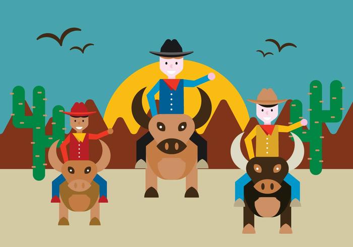 Gratis Bull Rider Vector